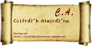 Czifrák Almiréna névjegykártya
